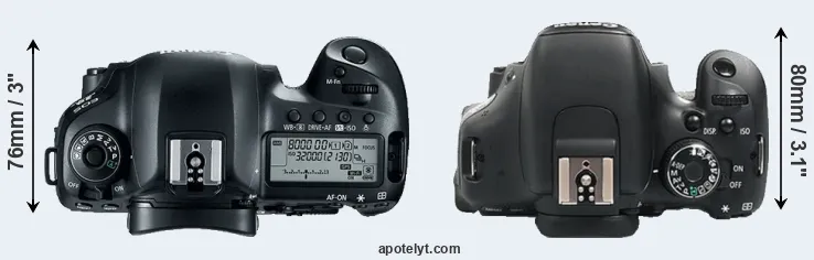 Compare 5D Mark IV versus 600D top