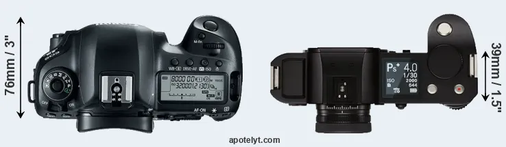 Compare 5D Mark IV versus Leica SL top