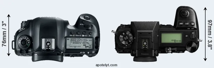 Compare 5D Mark IV versus S1 top