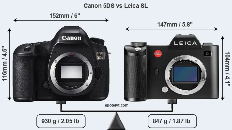 Size Canon 5DS vs Leica SL