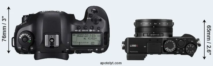 Compare 5DS versus LX100 II top