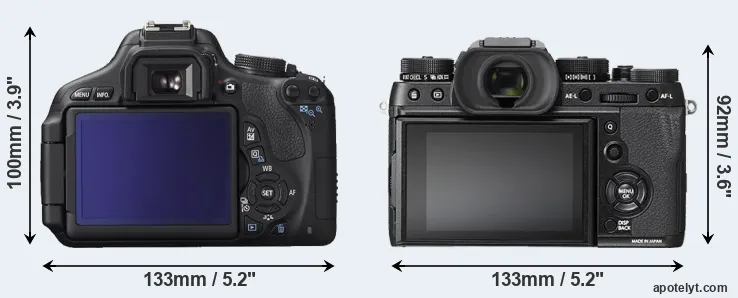 Comparison 600D or X-T2 rear