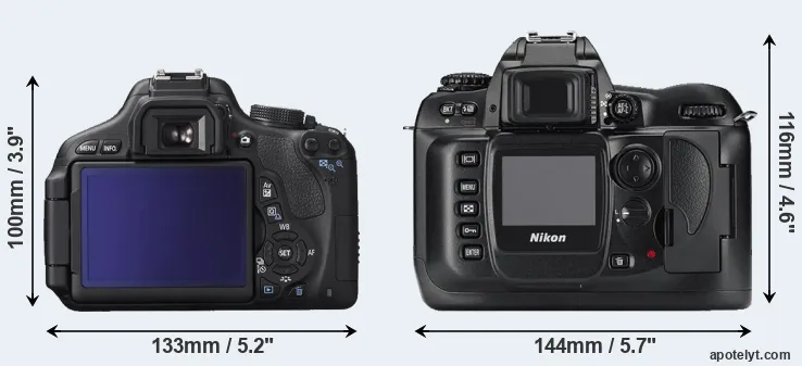 Comparison 600D or D100 rear