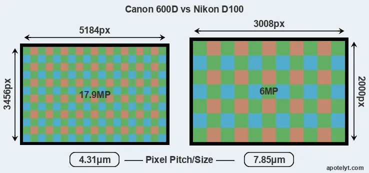 600D versus D100 MP