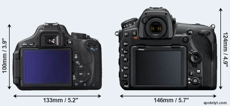 Comparison 600D or D850 rear