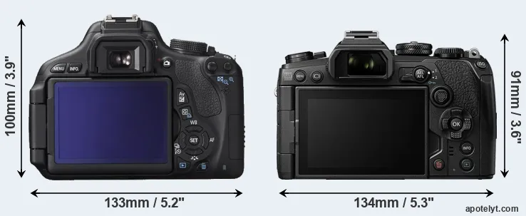 Comparison 600D or E-M1 III rear