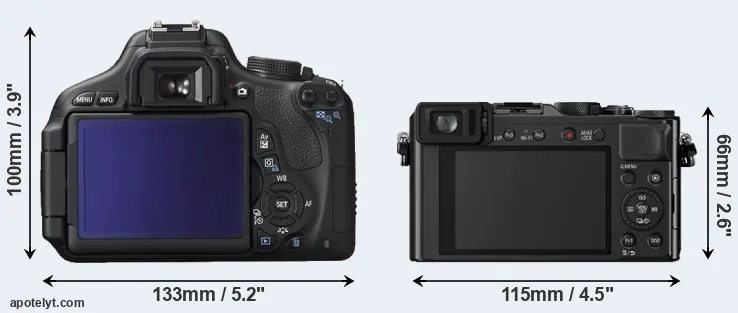 Comparison 600D or LX100 rear