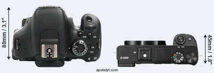 Compare 600D versus A6000 top