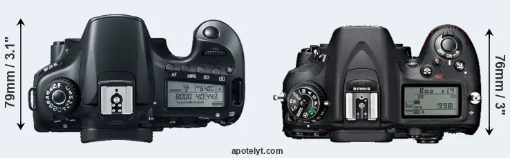 Compare 60D versus D7100 top