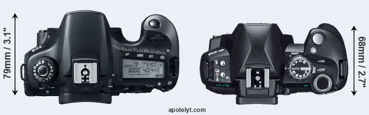 Compare 60D versus E-510 top
