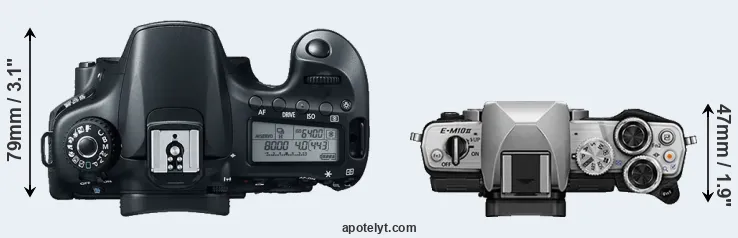 Compare 60D versus E-M10 II top