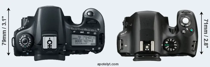 Compare 60D versus K-50 top