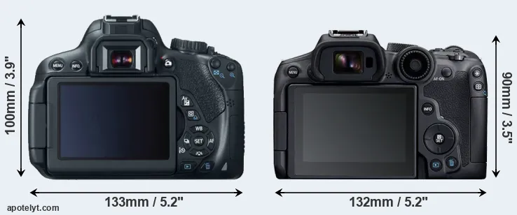 Comparison 650D or R7 rear