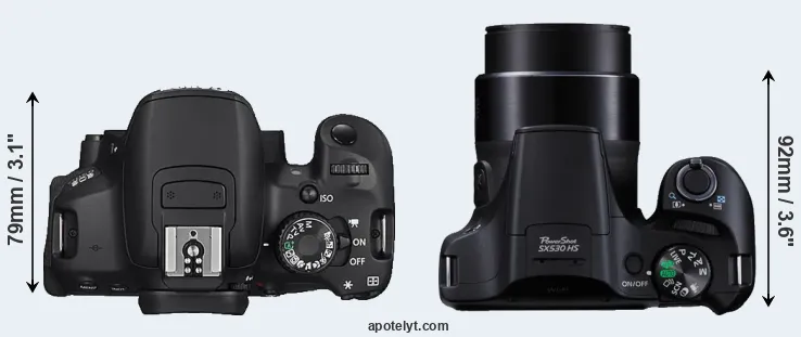 Compare 650D versus SX530 top
