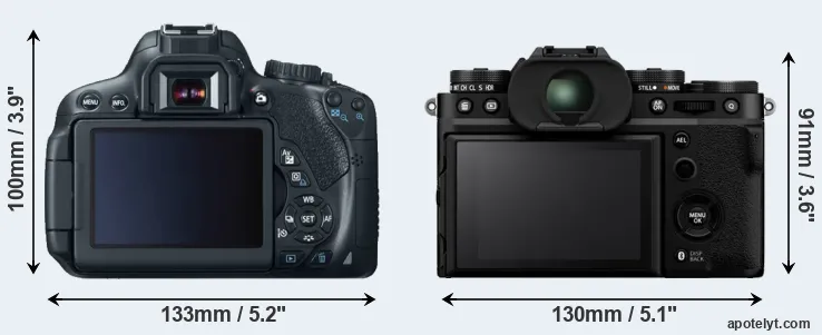 Comparison 650D or X-T5 rear
