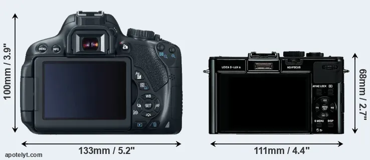 Comparison 650D or D-LUX 6 rear