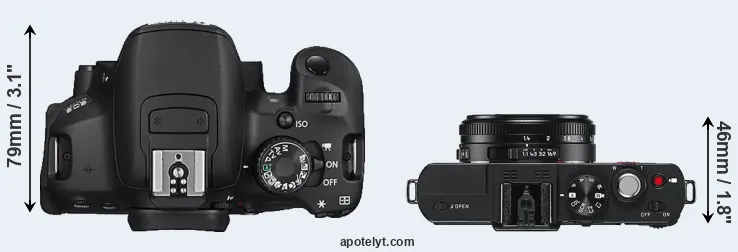 Compare 650D versus D-LUX 6 top