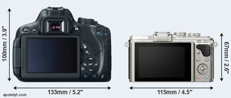 Comparison 650D or E-PL8 rear