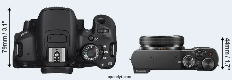 Compare 650D versus TZ100 top