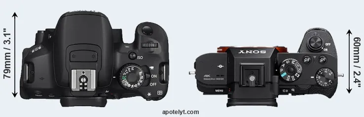 Compare 650D versus A7S II top