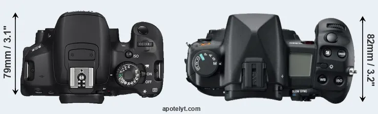 Compare 650D versus A850 top