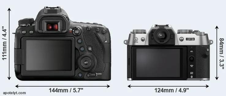 Comparison 6D Mark II or X-T50 rear