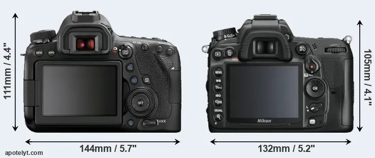 Comparison 6D Mark II or D7000 rear