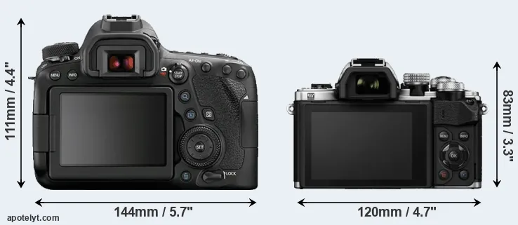 Comparison 6D Mark II or E-M10 II rear