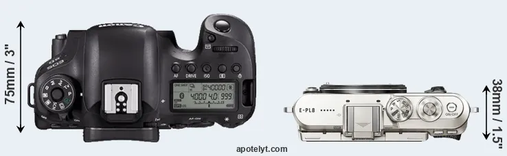Compare 6D Mark II versus E-PL8 top