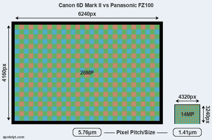 6D Mark II versus FZ100 MP
