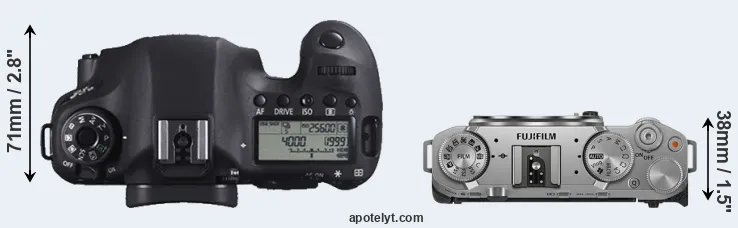 Compare 6D versus X-M5 top