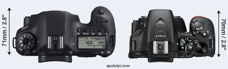 Compare 6D versus D5500 top