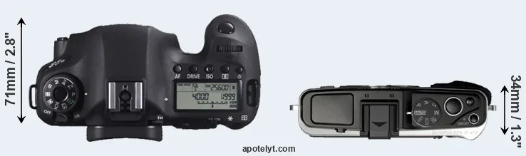 Compare 6D versus E-P3 top