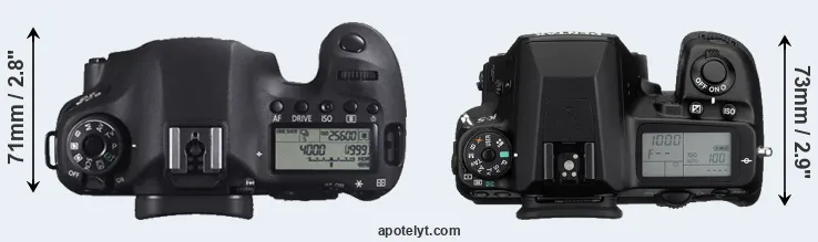 Compare 6D versus K-5 top
