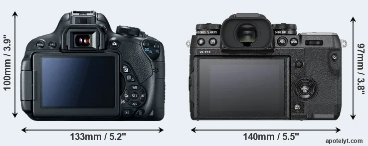 Comparison 700D or X-H1 rear