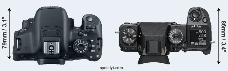 Compare 700D versus X-H1 top