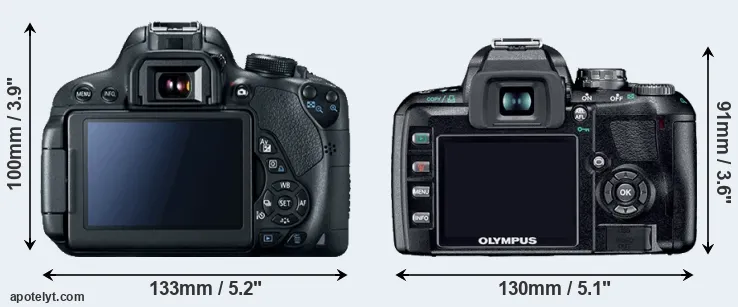 Comparison 700D or E-410 rear