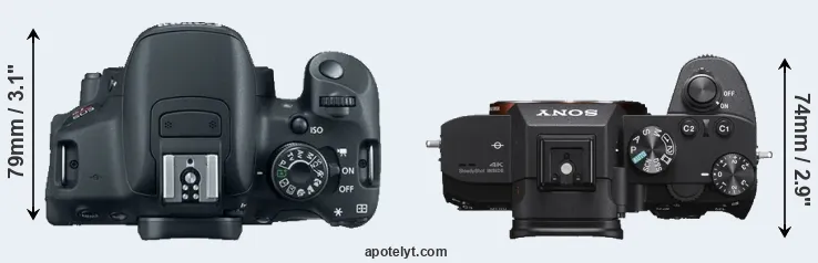 Compare 700D versus A7 III top