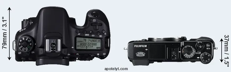 Compare 70D versus X-E2 top