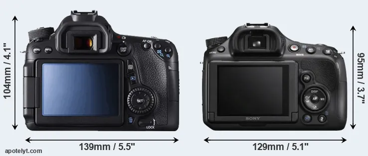Comparison 70D or A58 rear