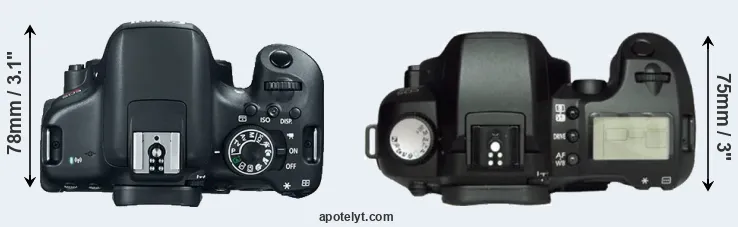 Compare 750D versus D60 top