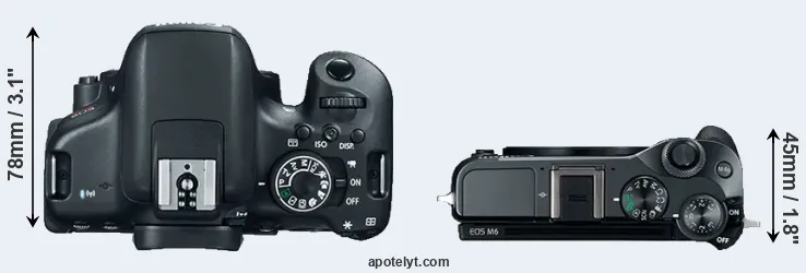 Compare 750D versus M6 top