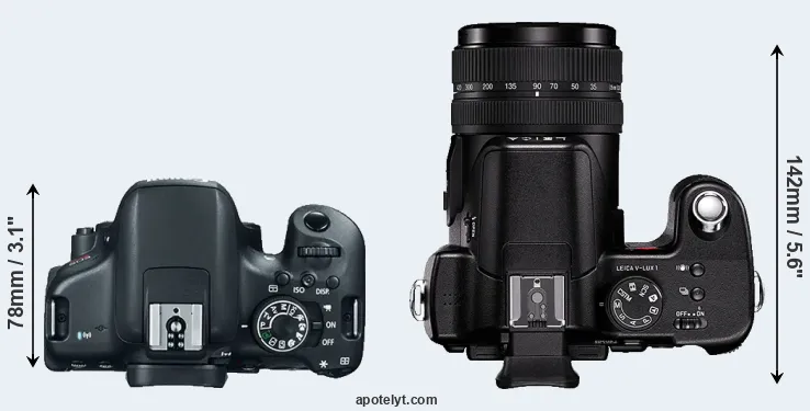 Compare 750D versus V-LUX 1 top