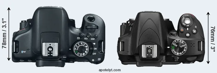 Compare 750D versus D3300 top