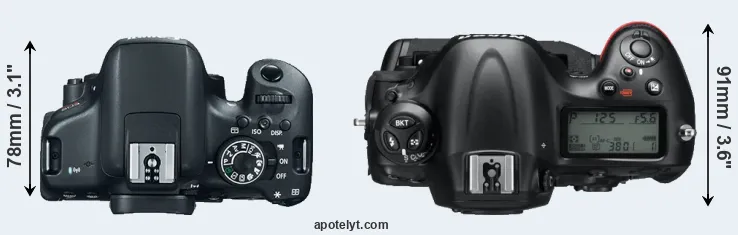 Compare 750D versus D4 top
