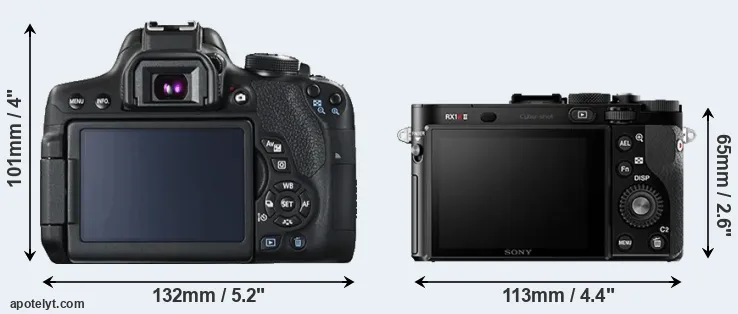 Comparison 750D or RX1R II rear