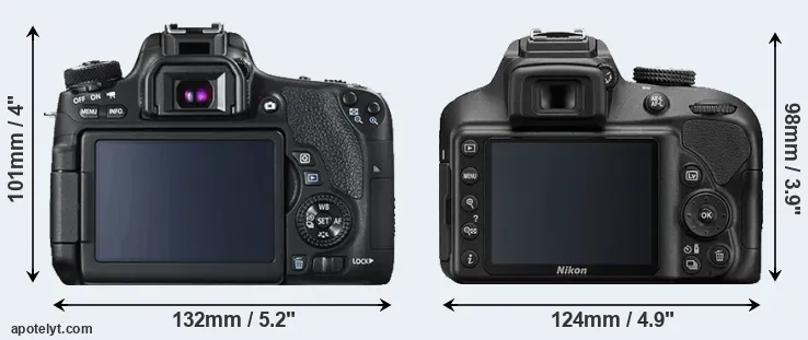 Comparison 760D or D3400 rear