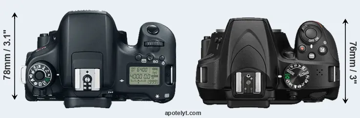 Compare 760D versus D3400 top