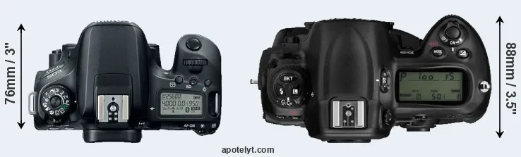 Compare 77D versus D3 top