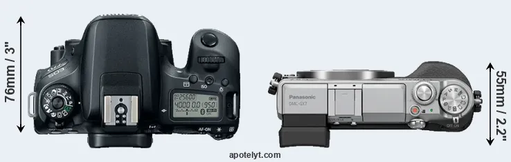 Compare 77D versus GX7 top